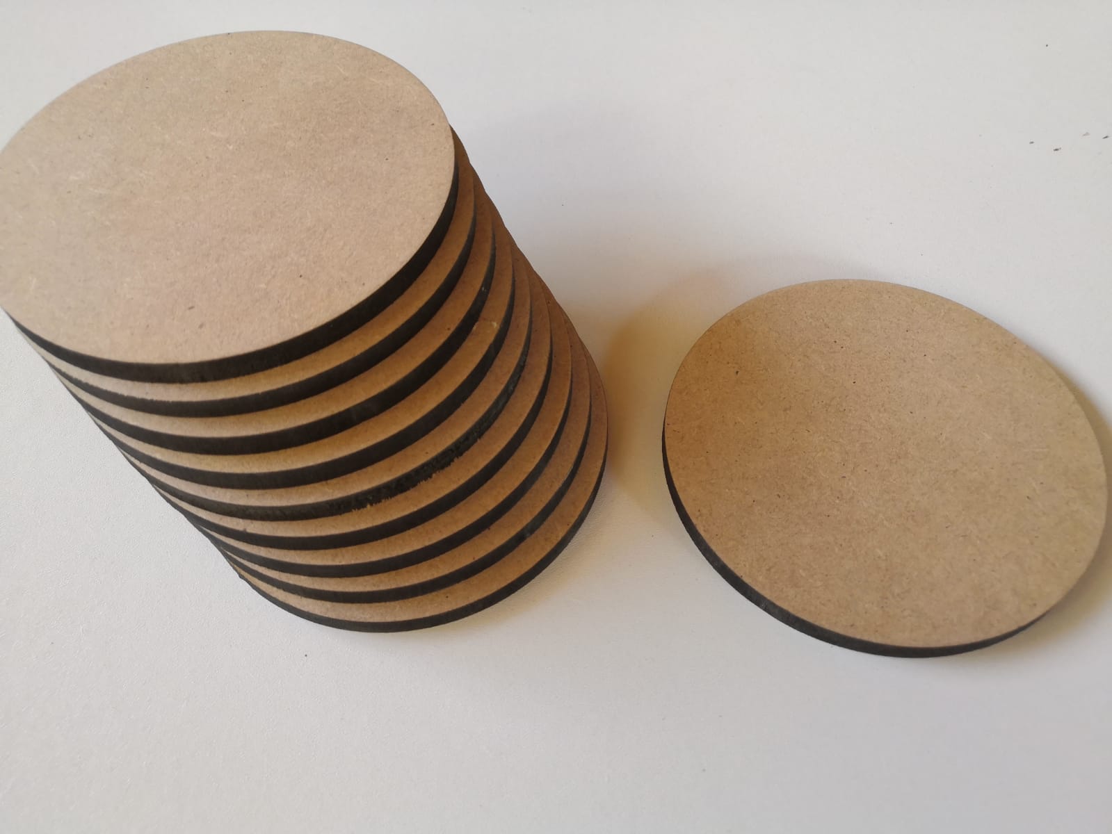 10 CM Round 6mm MDF Coasters Pack of 10